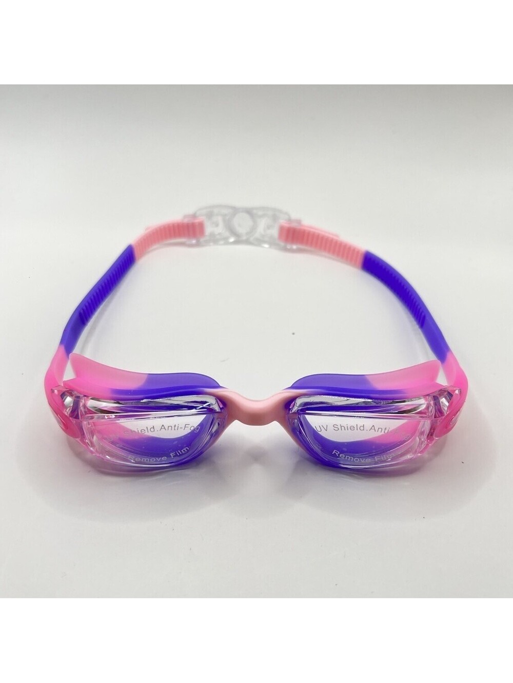 Aegend Kids Swim Goggles 3-14 Pink Purple Anti-Fog UV Protection Case Nose Clip